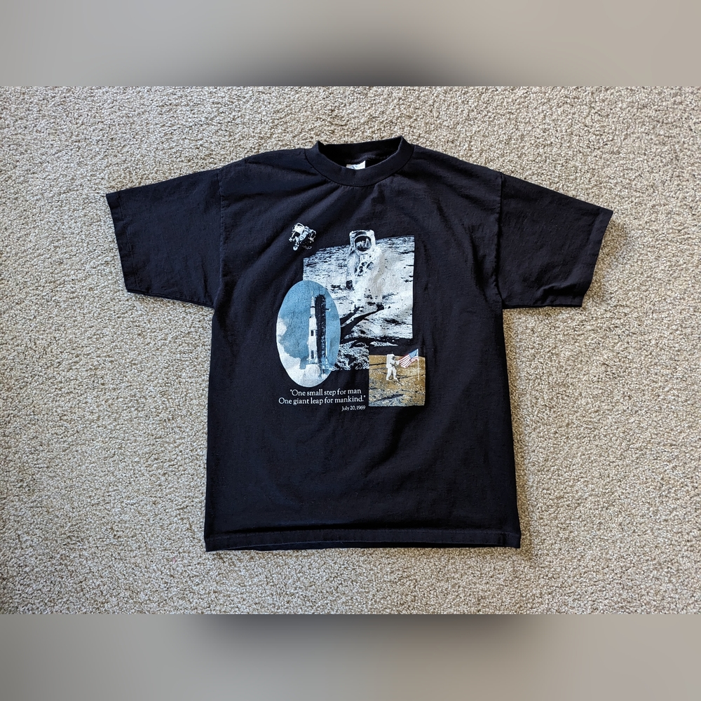 Vtg 90s NASA Moon Landing Space T-Shirt Mens Sz X Large "One Small Step For Man"